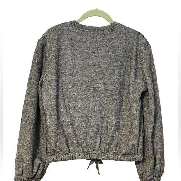 Derek Heart NWT Small Womens Heathered Charcoal Gray Pullover Fleece Sweatshirt - Picture 2 of 5